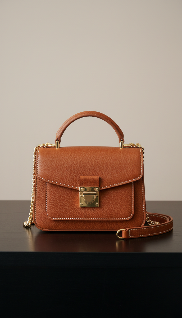 Croc-Embossed Top Handle Satchel