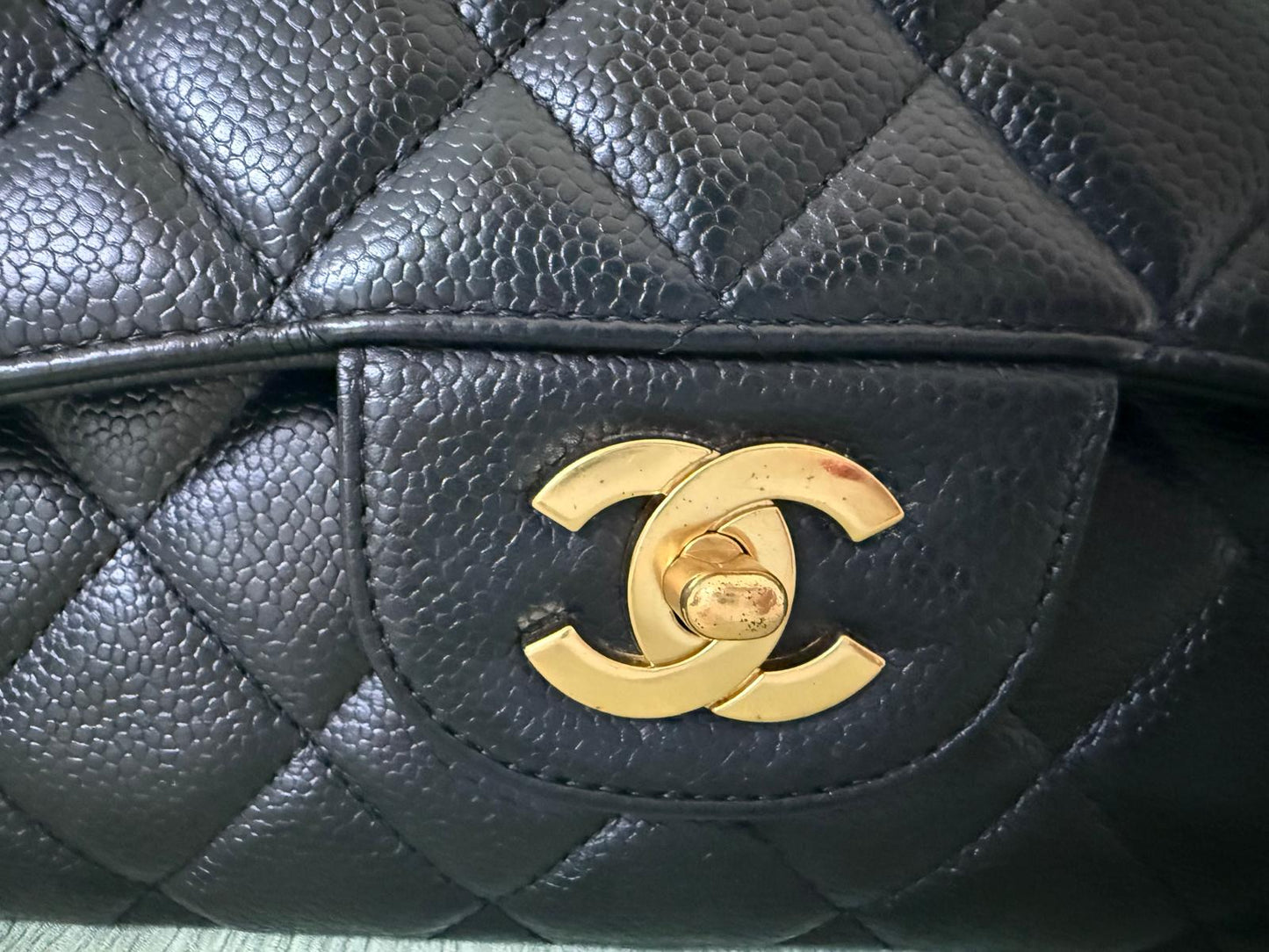 Chanel Classic Single Flap Black Caviar Leather Jumbo